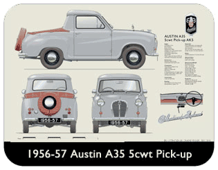 Austin A35 5cwt Pick-up 1956-57 Place Mat, Medium